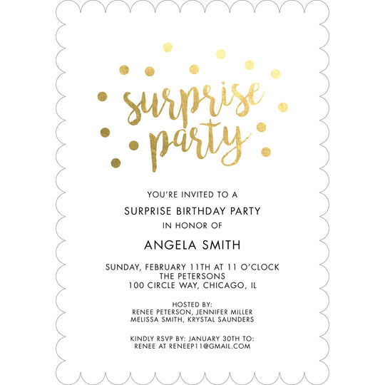 Surprise Party Confetti Dot Invitations